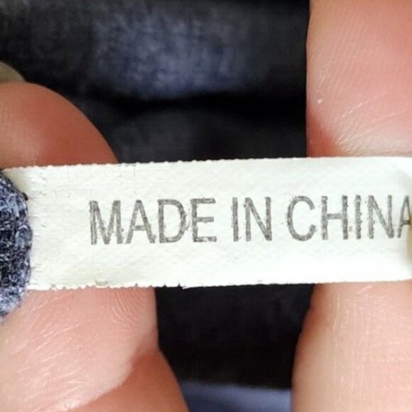 Hazel Women's Long Balloon Sleeve Tie V Neck Oversized Top Embroidered Blue Sz M - Picture 13 of 15